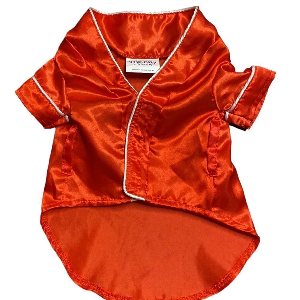 Red Hearts Satin Dog Robe Valentine's Day - Picture 3 of 6